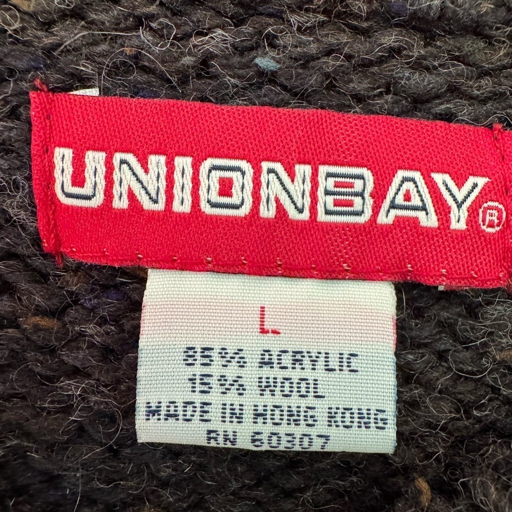 Vintage UnionBay Brown Wool blend Pullover Boxy Sweater / 90s / LG - Picture 4 of 10